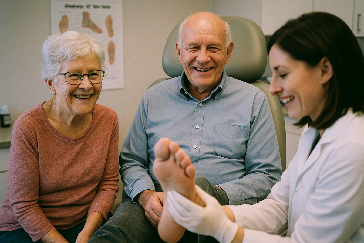seniors receiving foot care at Step Ahead Podiatry in Edmonton