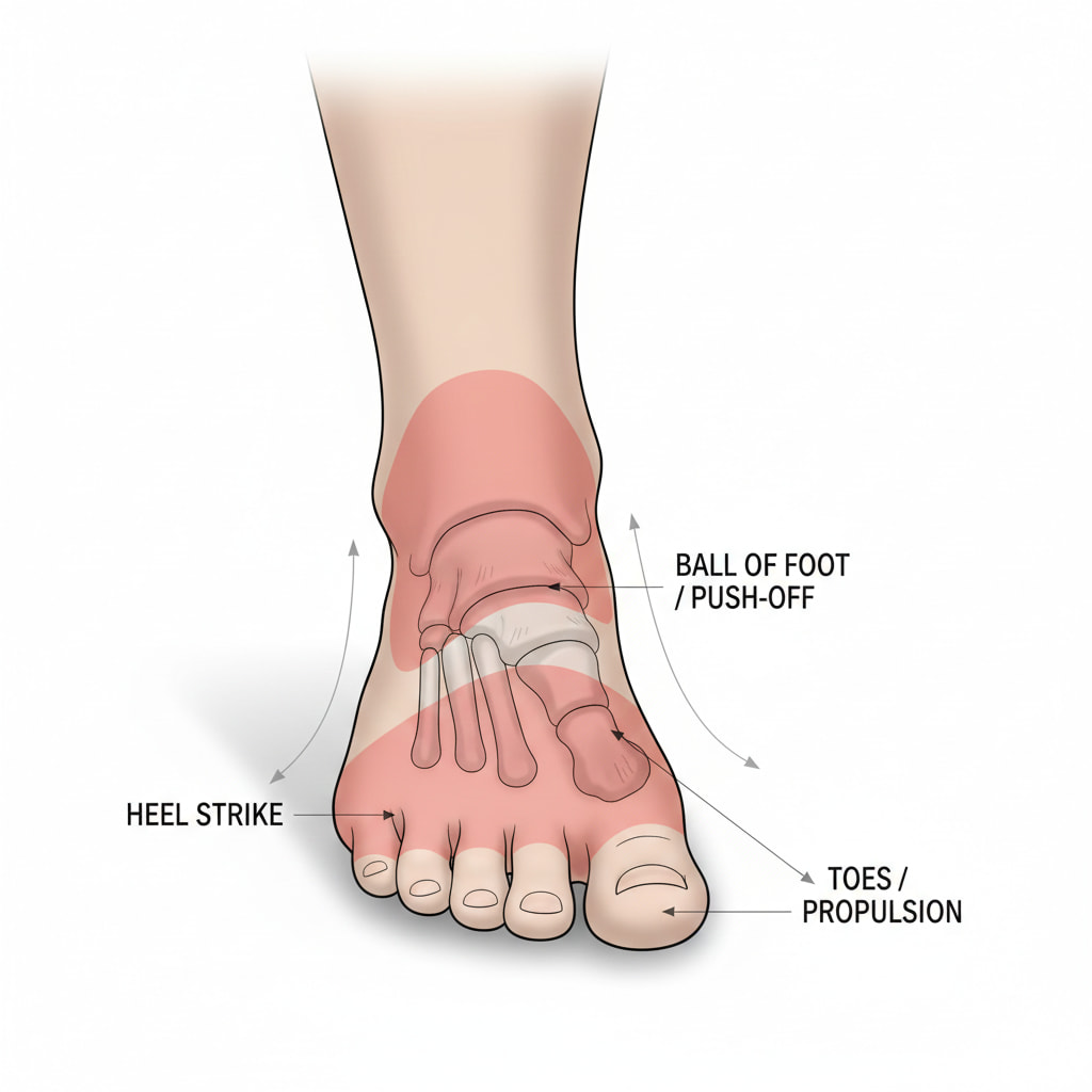 Foot pressure points causing foot pain from standing in Edmonton workers